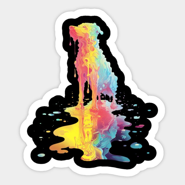 Dripping Color Hound Sticker by Liquid Feline